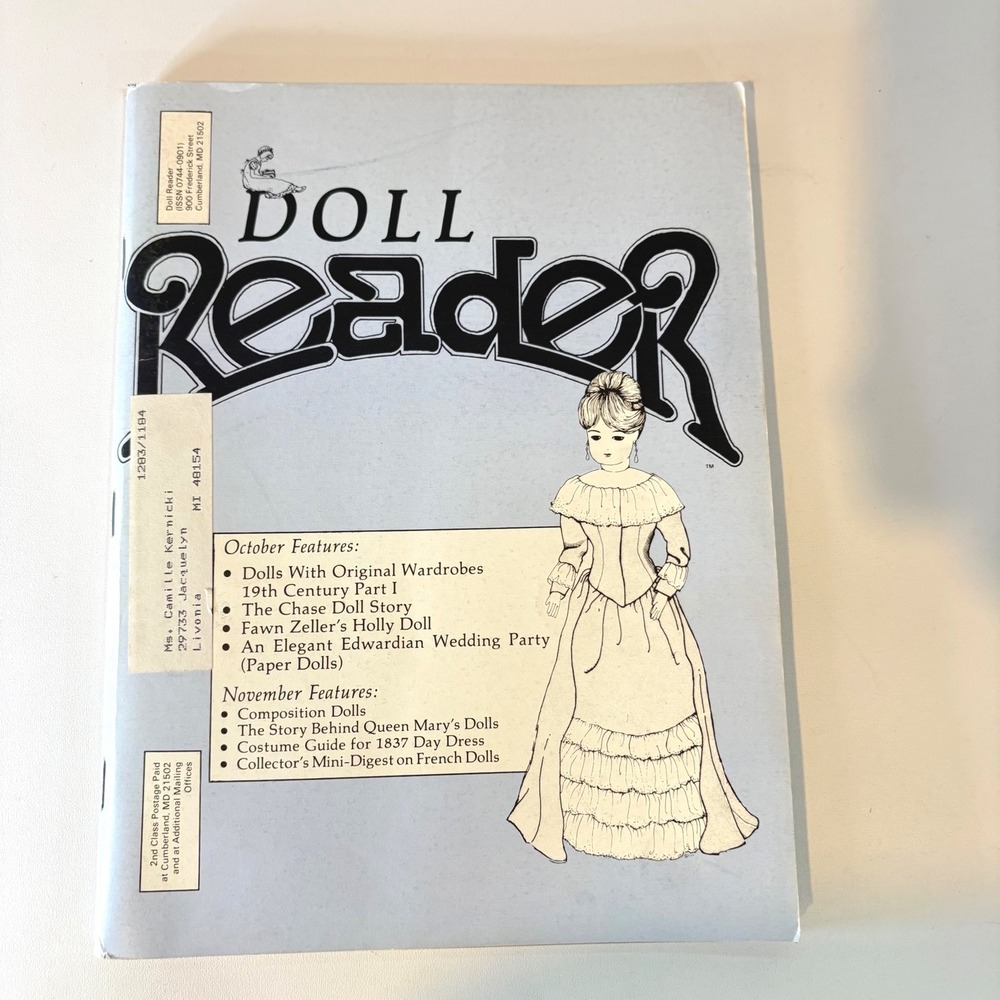 Vintage Doll Reader Magazine Oct Nov 1984 Martha Chase French Dolls Paper Dolls